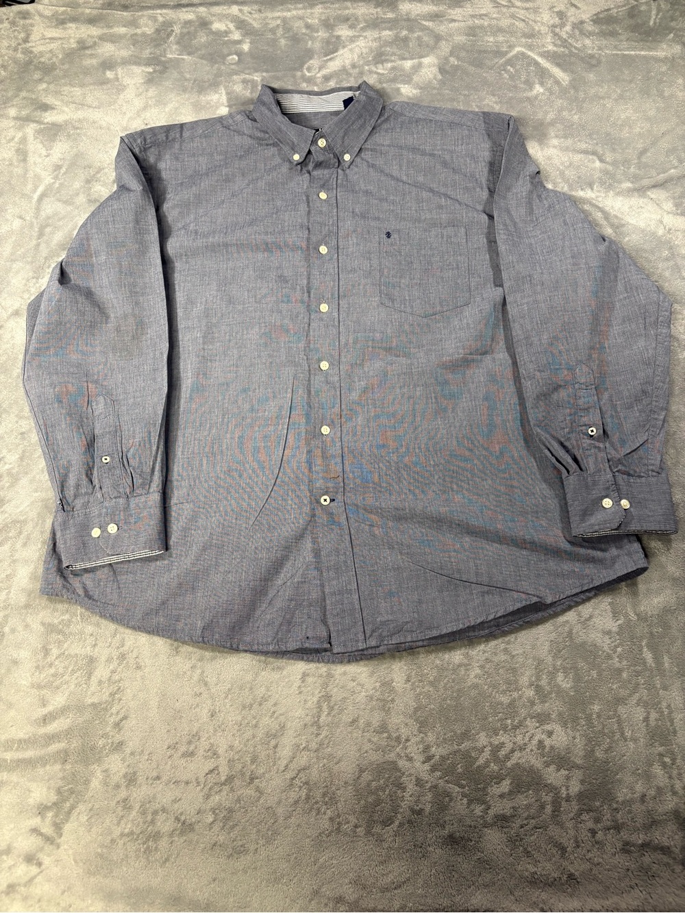 Izod Button-Down Dress Shirt in Light Blue Heather